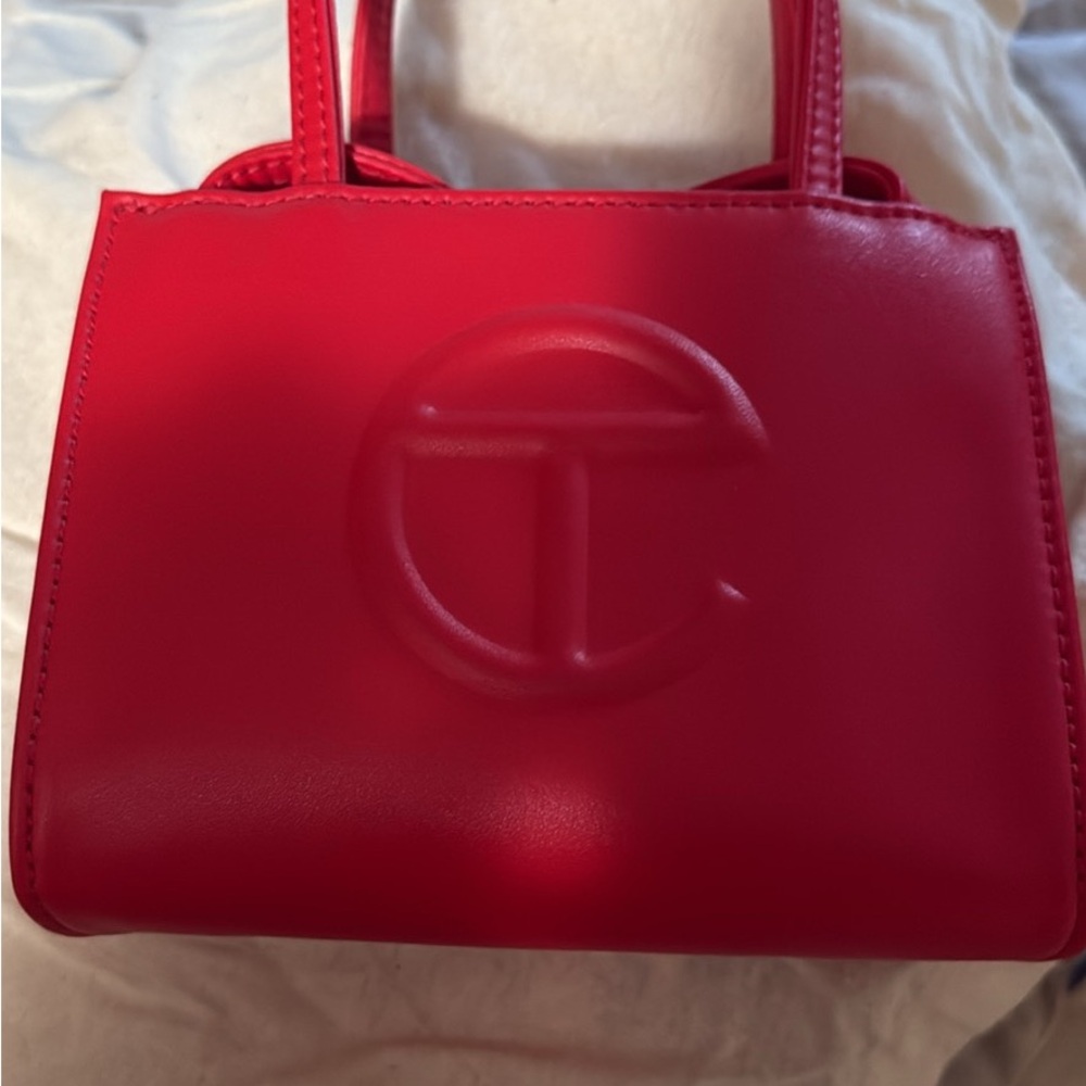 Telfar Red Mini Bag with Embossed Logo